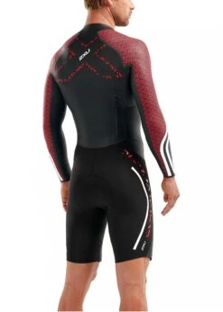 2XU Men's Swim Run: Pro Wetsuit- Black / Flame Scarlet -Swim Equipment Shop mw5477c blk fsc 01