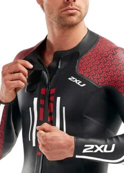 2XU Men's Swim Run: Pro Wetsuit- Black / Flame Scarlet -Swim Equipment Shop mw5477c blk fsc 02
