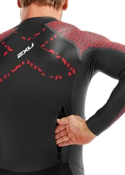 2XU Men's Swim Run: Pro Wetsuit- Black / Flame Scarlet -Swim Equipment Shop mw5477c blk fsc 03