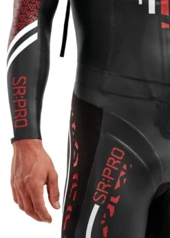 2XU Men's Swim Run: Pro Wetsuit- Black / Flame Scarlet -Swim Equipment Shop mw5477c blk fsc 04