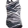 Adidas Girls SH3.RO Wild 3-Stripes Swimsuit - Black -Swim Equipment Shop shiny 1