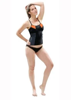 Aquasphere Girls Flavia Tankini Swimsuit - Black / Orange -Swim Equipment Shop sw1060181 2