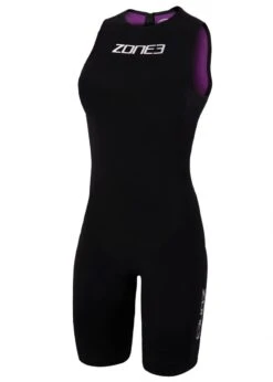Zone3 Women's Steamline Sleeveless Swim Skin - Black / Purple