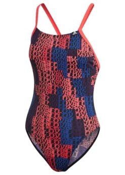 Adidas Girl's Pro Light Graphic Swimsuit- Shock Red
