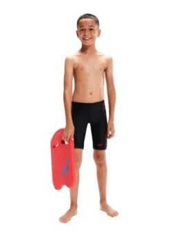 Speedo Boy's Plastisol Placement Jammer - Black/ Fed Red/ Dapple Grey -Swim Equipment Shop tumbnail 080dfd21 8526 4551 b10b 1a12f90c9f7e
