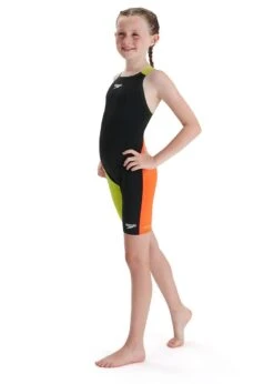 Speedo Girls Fastskin Junior Endurance+ Openback Kneeskin - Black/ Salso/ Atomic Lime -Swim Equipment Shop tumbnail 0ec4d02a 6dfc 459f 8f83 12d9a211d9d9