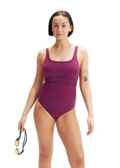 SPEEDO SHAPING CONTOURECLISPE 1 PIECE SWIMSUIT - BERRY COOL / TRUE NAVY -Swim Equipment Shop tumbnail 0f0389e8 6175 47cf 836e b68994e81991