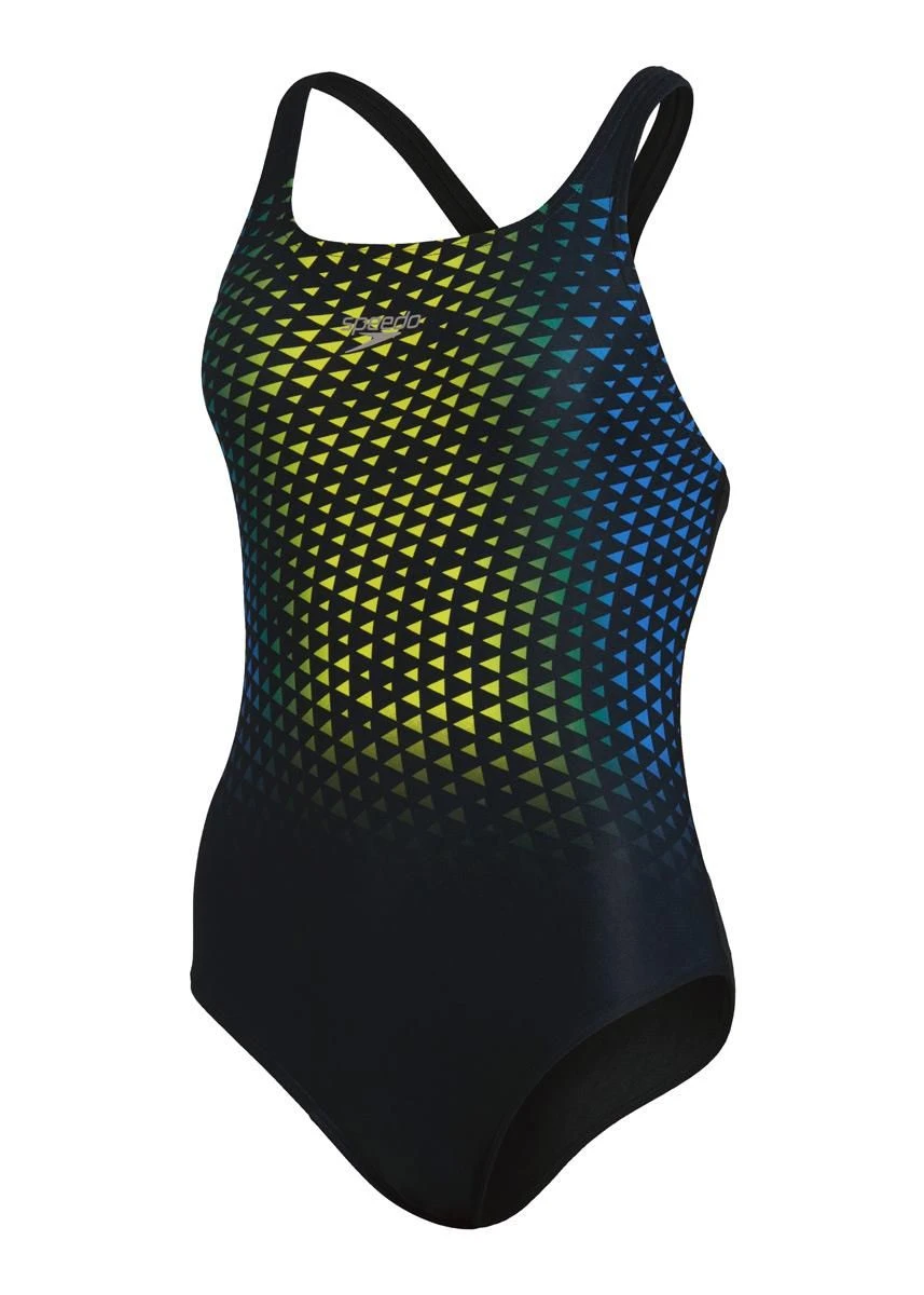 Speedo Digital Placement Medalist Swimsuit - Black/Acid/Blue Flame 7 Speedo Digital Placement Medalist Swimsuit - Black/Acid/Blue Flame - Image 5