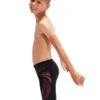 Speedo Boy's Plastisol Placement Jammer - Black/ Fed Red/ Dapple Grey