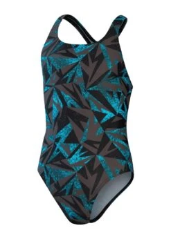 Speedo Girl's HyperBoom Allover Medalist Swimsuit - Black/ Bolt/ Dove Grey -Swim Equipment Shop tumbnail 1b3128ac 9ba9 4f85 a091 424deafc007c