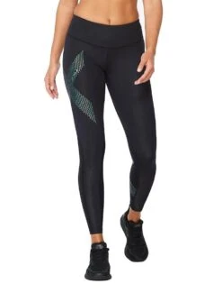 2XU Women's Motion Mid-Rise Compression Tights - Black / Cloud Blue -Swim Equipment Shop tumbnail 1b5478f0 9aef 40a4 a83a 4d5a24a06d55