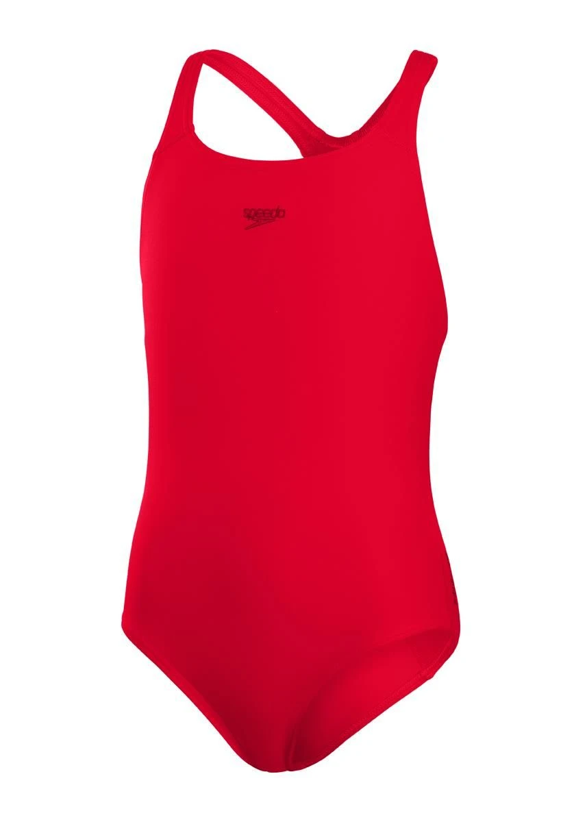 Speedo Girl's ECO Endurance+ Medalist Swimsuit - Fed Red 5 Speedo Girl's ECO Endurance+ Medalist Swimsuit - Fed Red - Image 3