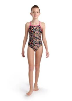 Arena Girl's Allover Lightdrop Swimsuit - Freak Rose/Black/Multi -Swim Equipment Shop tumbnail 327c0f88 5c9b 498f a854 9a5fcee2c93f