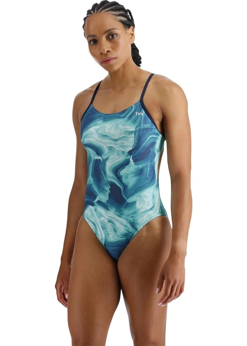 TYR Mezio CutoutFit Swimsuit - Teal / Multi 3 TYR Mezio CutoutFit Swimsuit - Teal / Multi