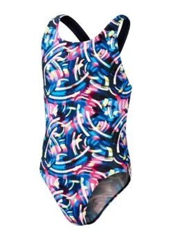 Speedo Girl's Digital Allover Leaderback Swimsuit - True Navy/ Black/ Blue Flame/ Rose Violet/ Bright Yellow -Swim Equipment Shop tumbnail 3d9558e1 1fca 4020 a7bd 46d48a290b0d