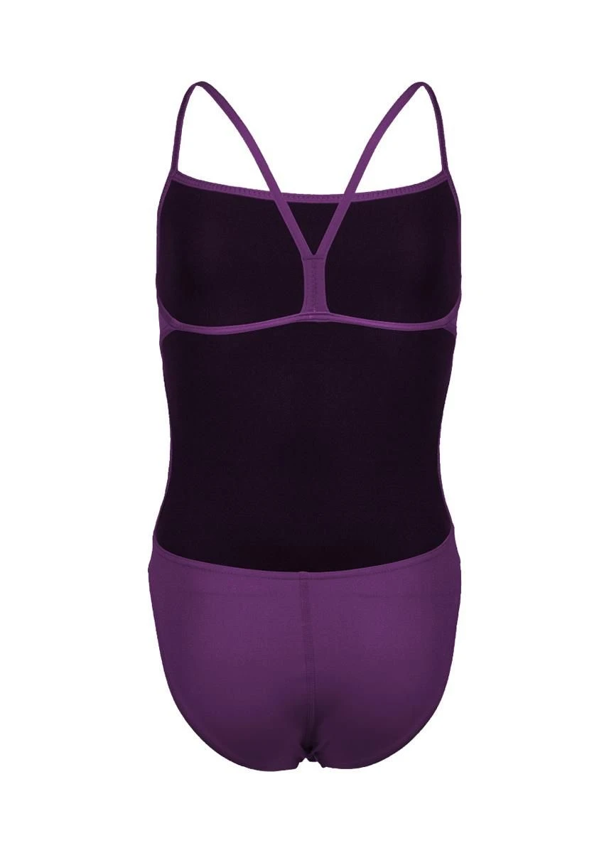 Arena Girl's Team Challenge Back Solid Swimsuit - Plum/White 10 Arena Girl's Team Challenge Back Solid Swimsuit - Plum/White - Image 8