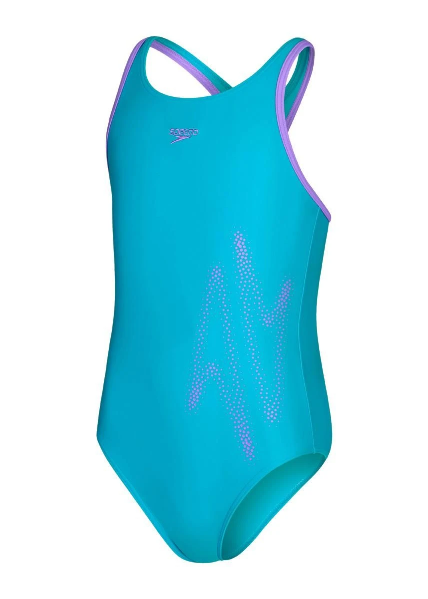 Speedo Girl's HyperBoom Placement Flyback Swimsuit - Bolt/ Miami Lilac 6 Speedo Girl's HyperBoom Placement Flyback Swimsuit - Bolt/ Miami Lilac - Image 4