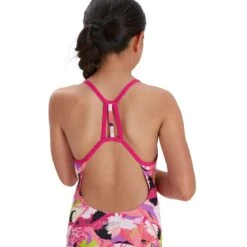 Speedo Girl's Punk Floral Lane Line Back Swimsuit - Pink/ White/ Black/ Lime -Swim Equipment Shop tumbnail 52b66990 002d 4dc3 ae1a 649213fc3a29