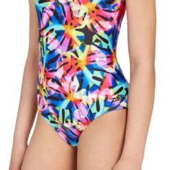 Zoggs Girls Rowleeback Swimsuit - Rainbow Palms Print -Swim Equipment Shop tumbnail 57136f15 7707 4b0d b6bf ed5dbf20b5d6