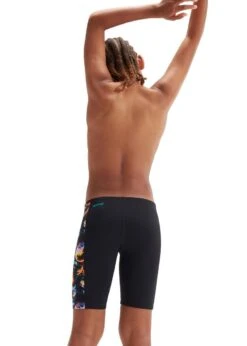 Speedo Boys Digital Panel Jammer - Black/Hypersonic Blue/Volcanic Orange/Lumo Green/Fluo Tiger