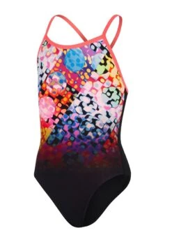 Speedo Girl's Polka Melt Placement Vback Swimsuit - Black/ Red/ Ultraviolet/ Adriatic/ Yellow -Swim Equipment Shop tumbnail 5d2a1cc9 55a1 4c29 beb0 cd9268d1451a