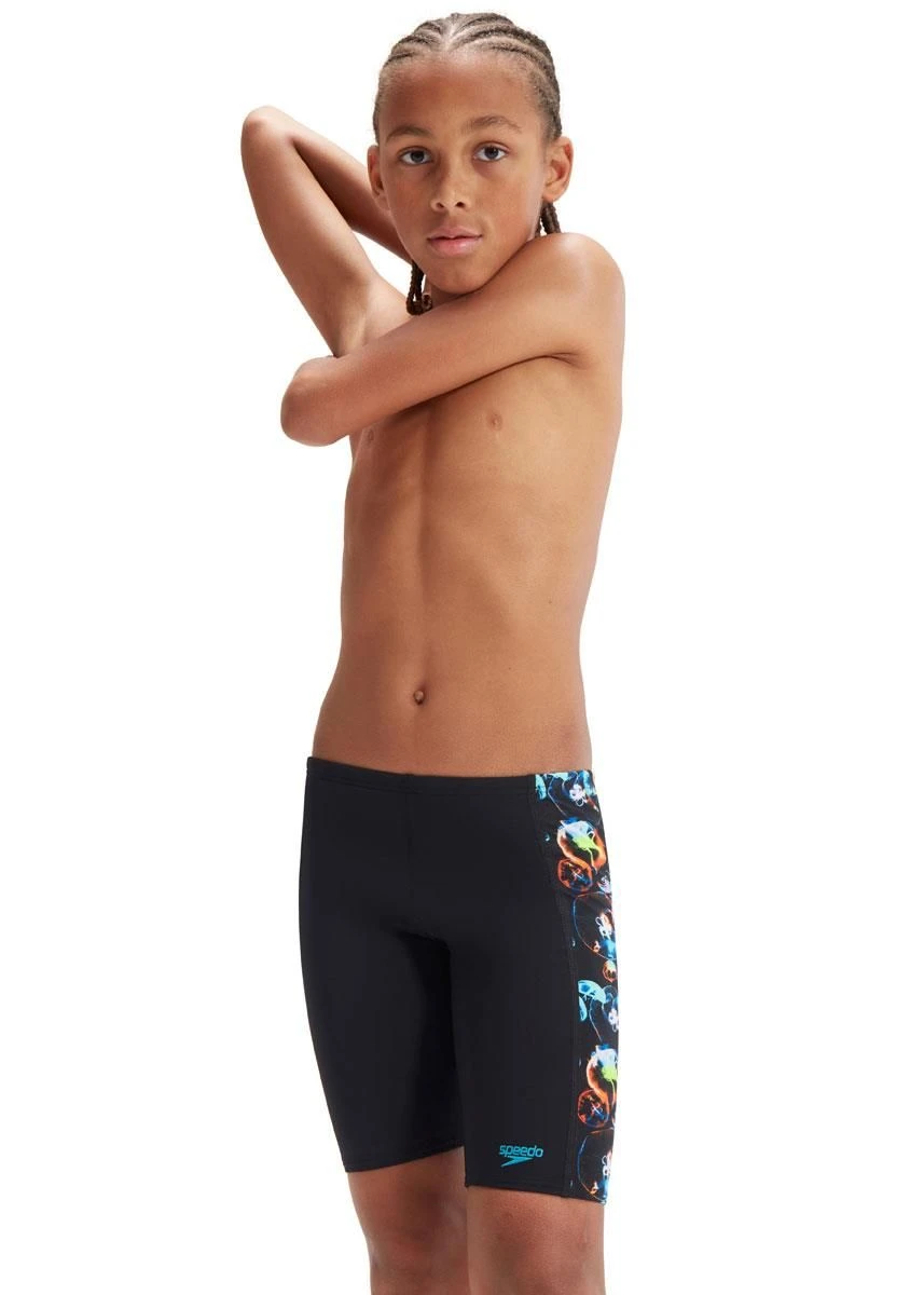 Speedo Boys Digital Panel Jammer - Black/Hypersonic Blue/Volcanic Orange/Lumo Green/Fluo Tiger 4 Speedo Boys Digital Panel Jammer - Black/Hypersonic Blue/Volcanic Orange/Lumo Green/Fluo Tiger - Image 2