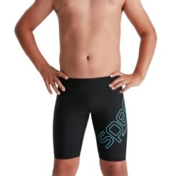 Speedo Boy's Boom Logo Placement Jammer - Black/ Light Adriatic -Swim Equipment Shop tumbnail 6b244604 90b4 4924 8335 41b5e2682872
