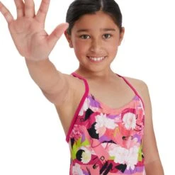 Speedo Girl's Punk Floral Lane Line Back Swimsuit - Pink/ White/ Black/ Lime -Swim Equipment Shop tumbnail 7085b2a5 9860 49b7 a5b8 a75dee07d43b