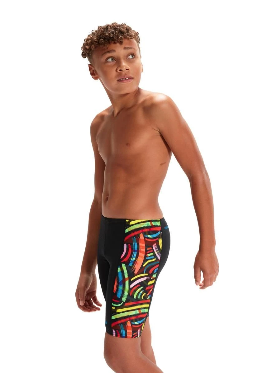 Speedo Boy's Digital Placement Jammer - Black/ Volcanic Orange/ Fluo Green/ Bright Yellow/ Lapis 3 Speedo Boy's Digital Placement Jammer - Black/ Volcanic Orange/ Fluo Green/ Bright Yellow/ Lapis