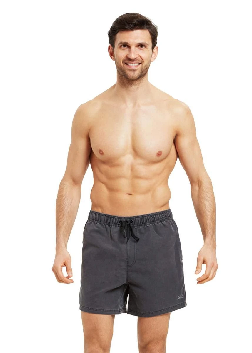 Zoggs Mens Mosman Washed 15 Inch Shorts - Charcoal 4 Zoggs Mens Mosman Washed 15 Inch Shorts - Charcoal - Image 2