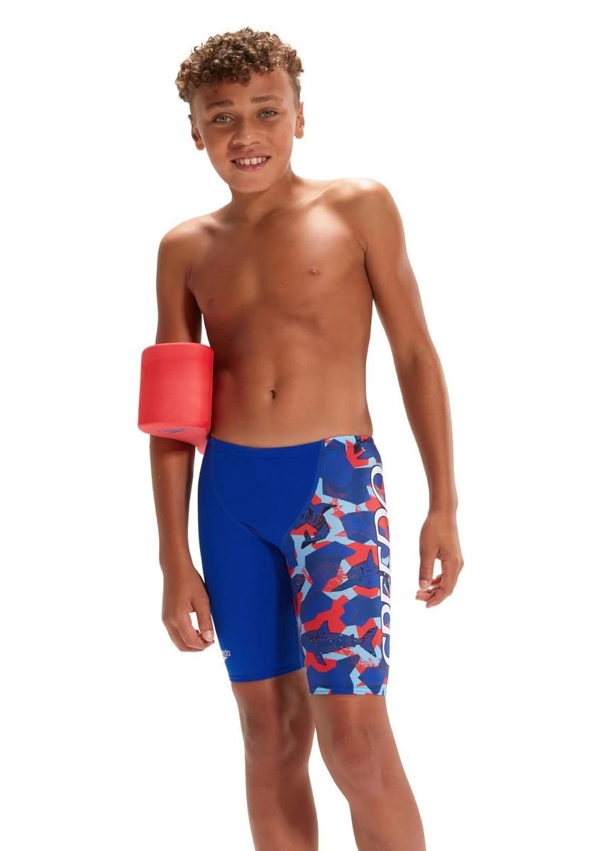 Speedo Boy's Placement V Cut Jammer - Shark Infested Waters 4 Speedo Boy's Placement V Cut Jammer - Shark Infested Waters - Image 2