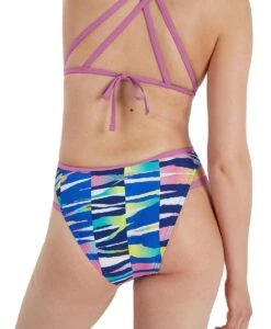 Speedo Rainbow Ripple Allover Freestyler Swimsuit - Blue Flame/ Lime/ Neon Orchid