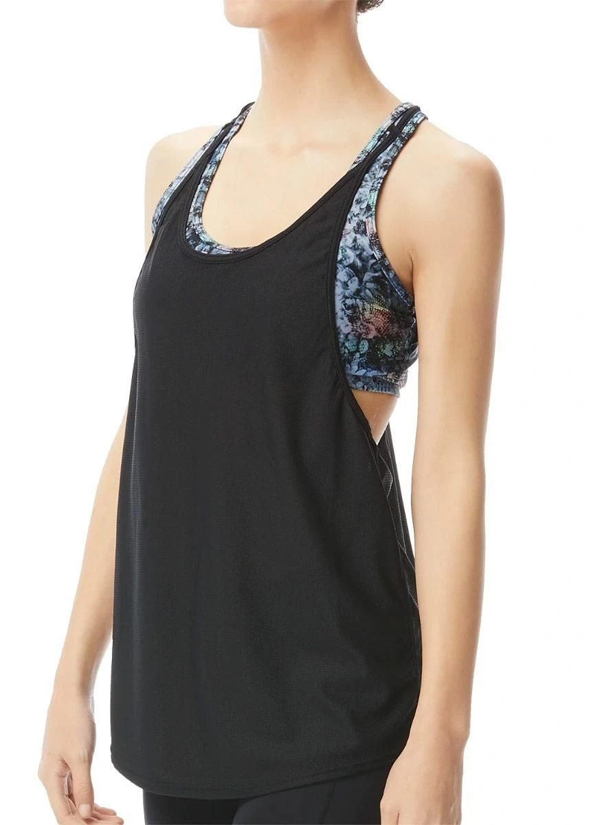 TYR Womens Botanic Madison 2 In 1 Tank - Black/Multi 4 TYR Womens Botanic Madison 2 In 1 Tank - Black/Multi - Image 2