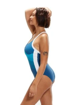 Speedo Shaping Entwine Printed Swimsuit - Blue / White -Swim Equipment Shop tumbnail b87bf9dd 844a 438e a873 74ad13871b23