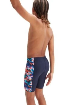 Speedo Boys Allover Panel Jammer -True Navy/True Cobalt/Volcanic Orange/Hypersonic Blue