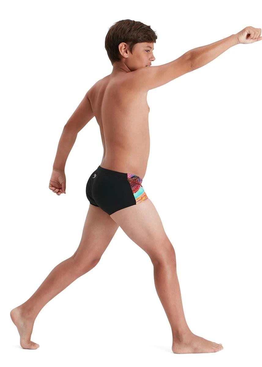 Speedo Boy's Glitche 13cm Brief - Black/ Salso/ White/ Tile 5 Speedo Boy's Glitche 13cm Brief - Black/ Salso/ White/ Tile - Image 3