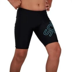 Speedo Boy's Boom Logo Placement Jammer - Black/ Light Adriatic -Swim Equipment Shop tumbnail ca26726d 8948 4317 abc3 1fdd56af7ac9