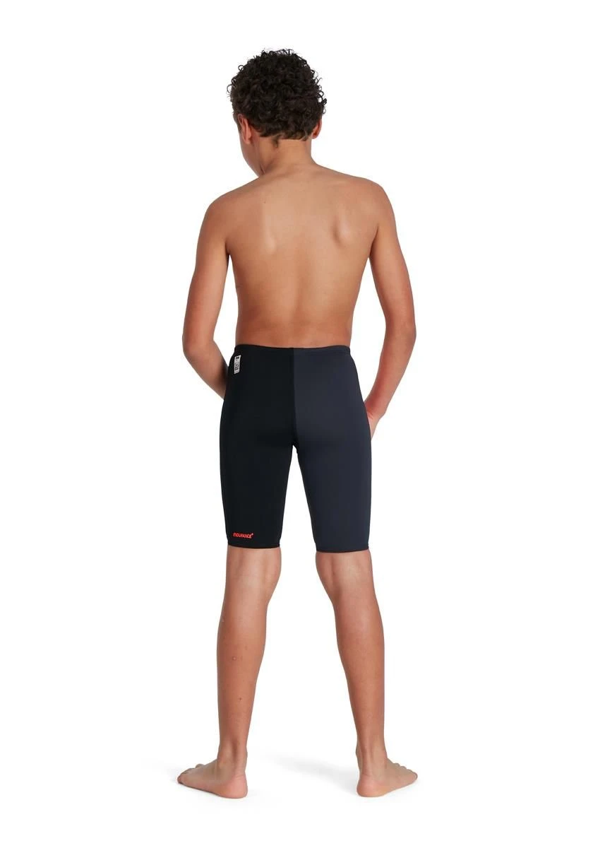 Speedo Boy's Fastskin Junior Endurance+ High Waisted Jammer - Black/ Phoenix Red/ Oxid Grey 3 Speedo Boy's Fastskin Junior Endurance+ High Waisted Jammer - Black/ Phoenix Red/ Oxid Grey