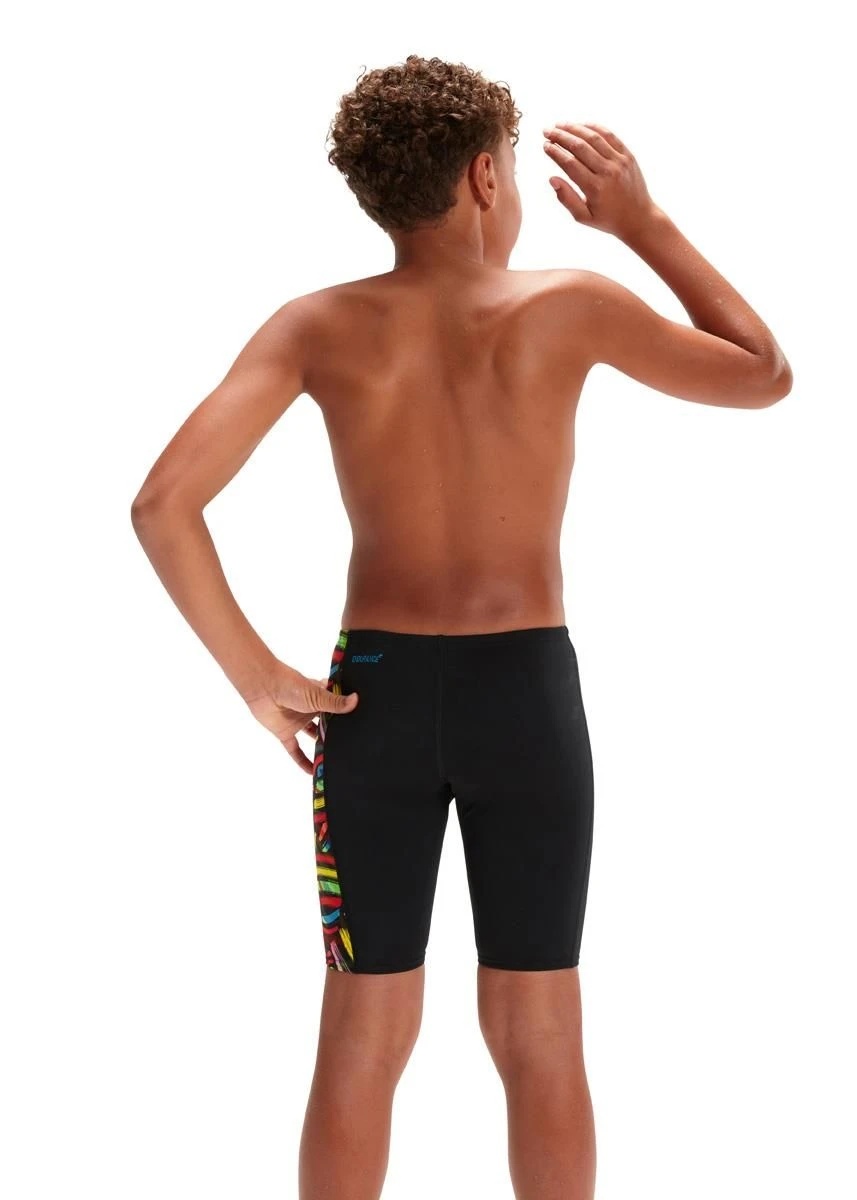 Speedo Boy's Digital Placement Jammer - Black/ Volcanic Orange/ Fluo Green/ Bright Yellow/ Lapis 5 Speedo Boy's Digital Placement Jammer - Black/ Volcanic Orange/ Fluo Green/ Bright Yellow/ Lapis - Image 3