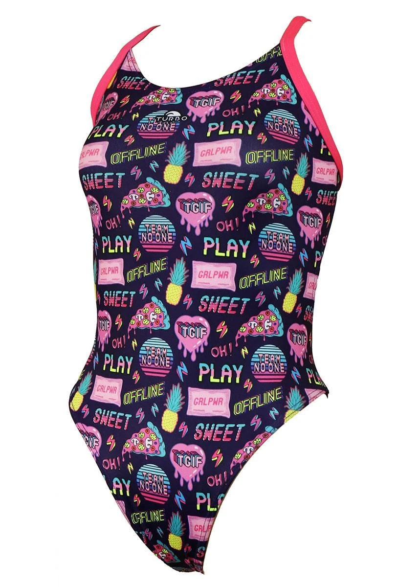 Turbo Love Pizza Swimsuit - Pink 4 Turbo Love Pizza Swimsuit - Pink - Image 2