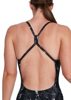 Speedo Allover Rippleback Swimsuit - Black/ USA Charcoal/ White -Swim Equipment Shop tumbnail d39f34fb 05f2 4e83 97b2 357f12134177