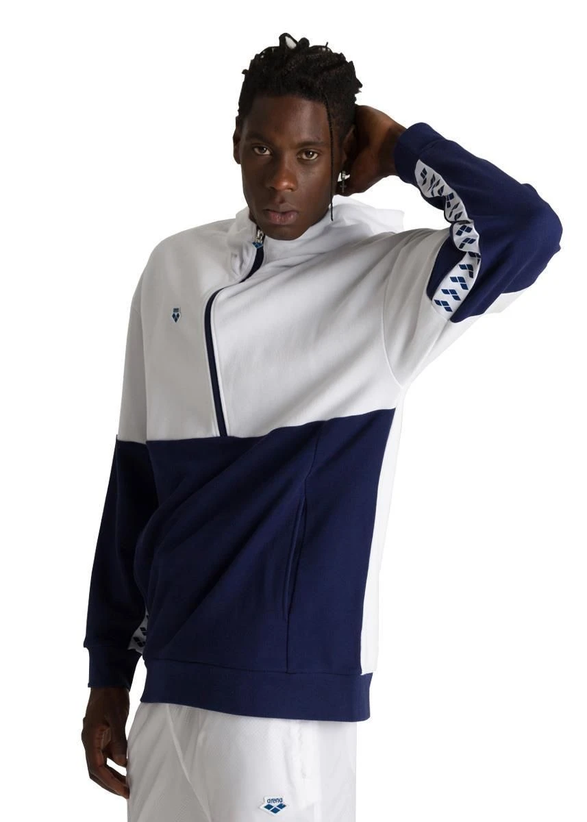 Arena Team 1/2 Zip Hooded Sweater - Navy Blue/ White 4 Arena Team 1/2 Zip Hooded Sweater - Navy Blue/ White - Image 2