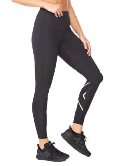2XU Women's Motion Hi-Rise Compression Tights - Black/ Silver -Swim Equipment Shop tumbnail d81fcaf6 bc27 48a7 81a1 148e9c420e45