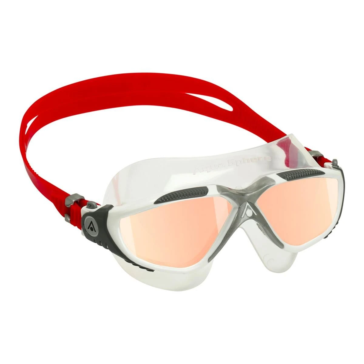 Aqua Sphere Vista Iridescent Mirrored Goggles - White/ Red 3 Aqua Sphere Vista Iridescent Mirrored Goggles - White/ Red