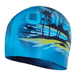 Speedo Junior Reversible Slogan Silicone Cap - Pool/ Vital Blue/ Empire Yellow/ Nautical Navy -Swim Equipment Shop tumbnail e9b62c28 3396 46e7 80cf d6ad4f2bfd02