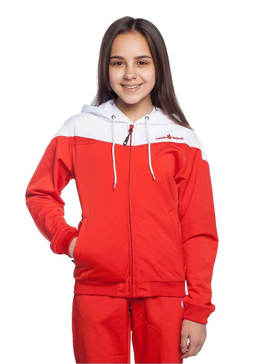 Mad Wave Junior Pro Track Jacket - White / Red 3 Mad Wave Junior Pro Track Jacket - White / Red