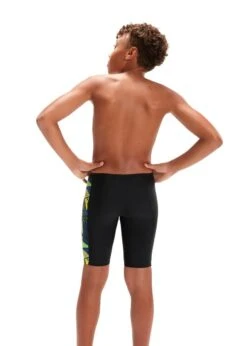 Speedo Boy's Digital Placement Jammer - Black/ Blue Flame/ Bright Yellow/ Fluo Green
