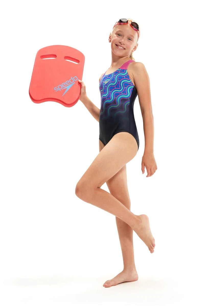 Speedo Girl's Digital Placement Splashback Swimsuit - True Navy/ Rose Violet/ Blue Flame/ Bright Yellow/ Lapis Blue 5 Speedo Girl's Digital Placement Splashback Swimsuit - True Navy/ Rose Violet/ Blue Flame/ Bright Yellow/ Lapis Blue - Image 3