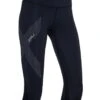 2XU Women's Mid-Rise Compression 3/4 Tights - Black/ Dotted Reflective Logo -Swim Equipment Shop wa2865b blk drf 1