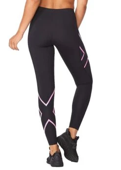 2XU Women's Compression Tights - Black / Pink -Swim Equipment Shop wa4173b blk flp 18 600x